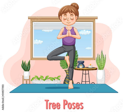 Woman doing yoga at home