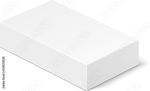 White Product Cardboard Package Box. Illustration Isolated On White Background. Mock Up Template Ready For Your Design. Vector EPS10