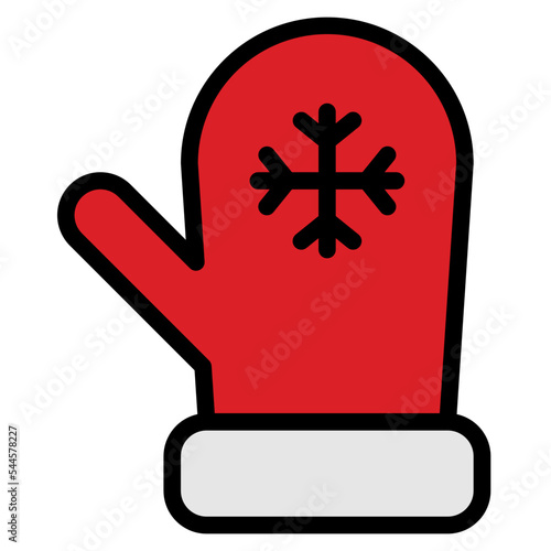 mitten christmas celebration winter decoration icon