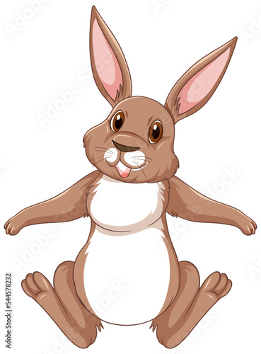 Cute brown rabbit cartoon character