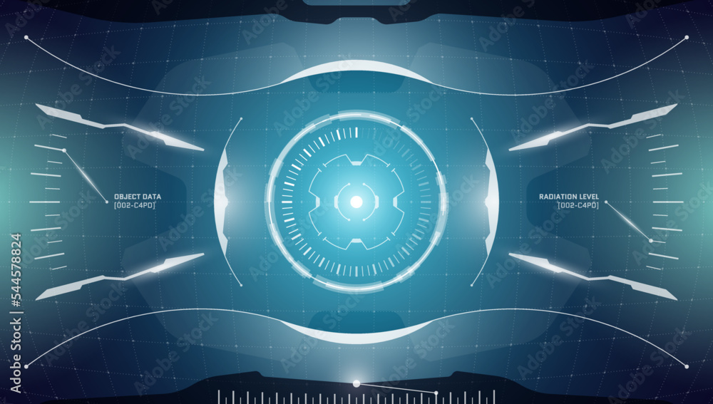 VR HUD technology head up display target. Digital futuristic virtual ...