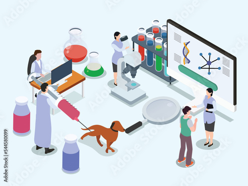 Wallpaper Mural Animal experiments or testing with scientists working in the laboratory Torontodigital.ca