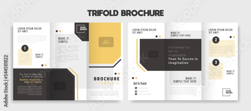 trifold brochure template design vector 