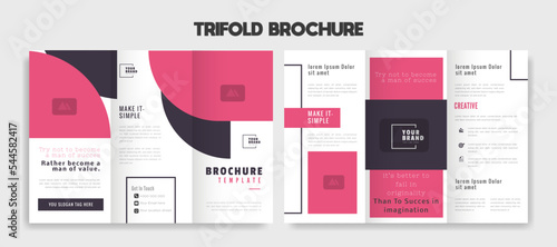 trifold brochure template design vector	