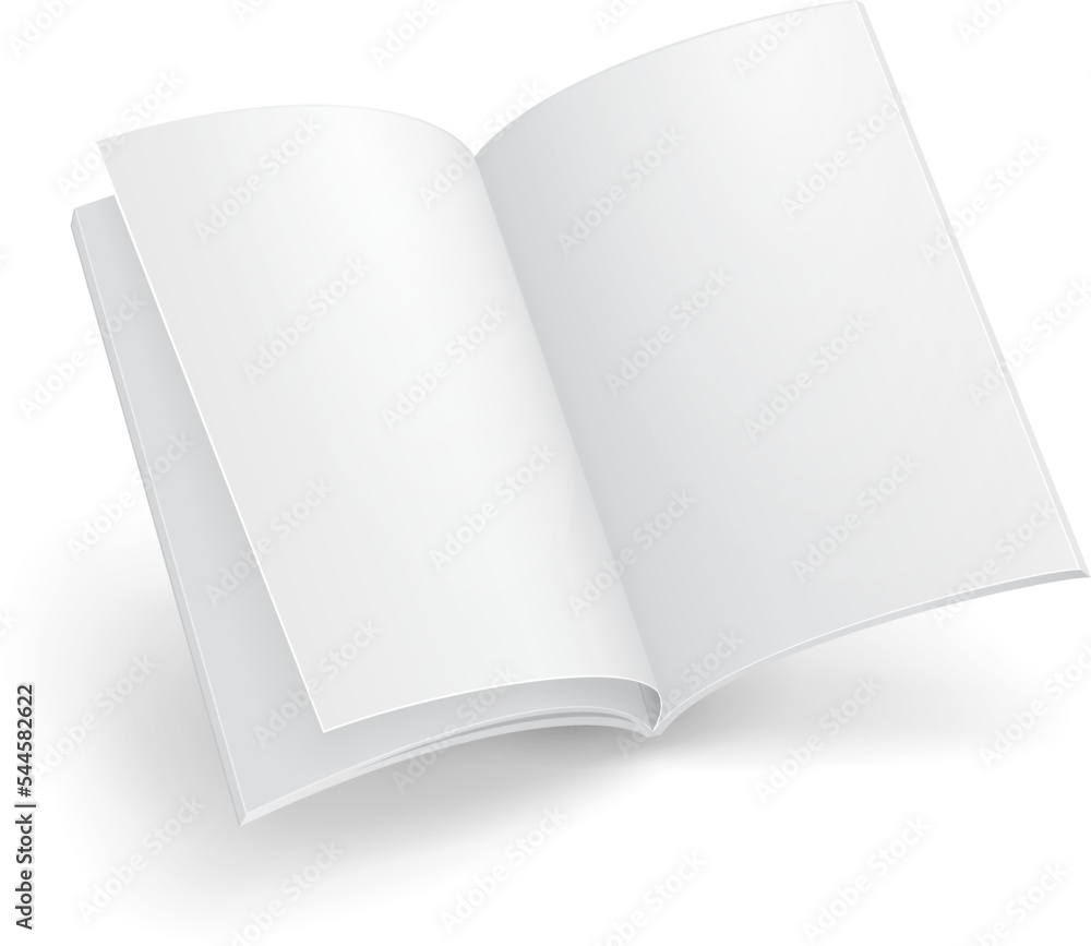 Mockup Blank Flying Magazine, Book, Booklet, Brochure, Cover. Illustration Isolated On White Background. Mock Up Template Ready For Your Design. Vector EPS10 Mockup Blank Flying Magazine, Book, Booklet, Brochure, Cover. Illustration Isolated On White Background. Mock Up Template Ready For Your Design. Vector EPS10