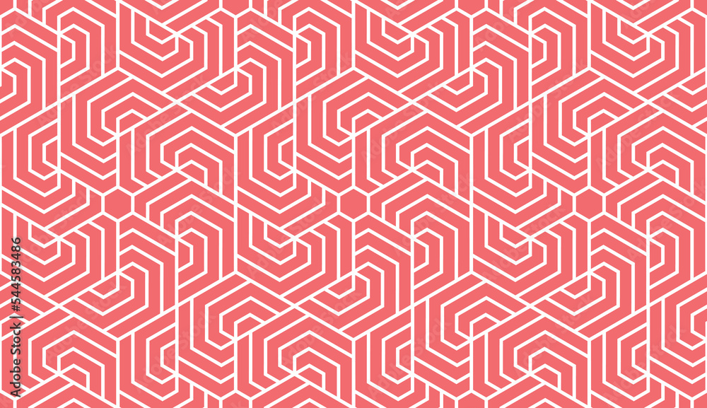 Abstract geometric pattern with stripes, lines. Seamless vector background. White and pink ornament. Simple lattice graphic design Abstract geometric pattern with stripes, lines. Seamless vector background. White and pink ornament. Simple lattice graphic design