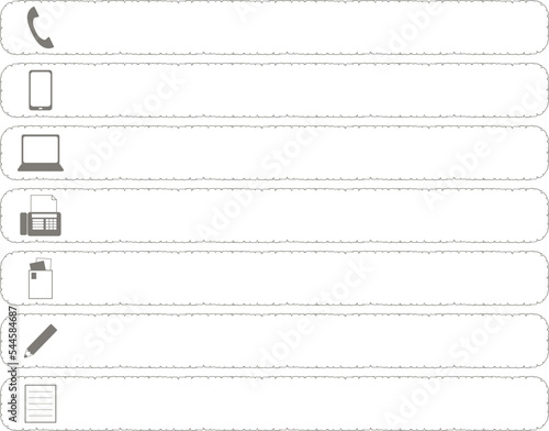 罫線枠　フレーム　見出し　タイトル　囲み罫　ショッピング　連絡　アイコン　セット