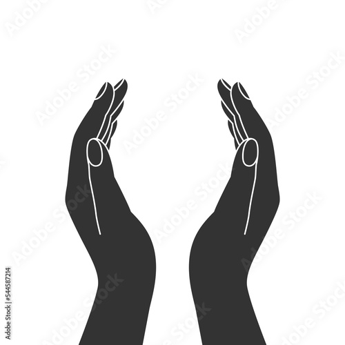 Gesture of the human hands. Free hands isolated symbol on white background. Graphic icon. Vector illustration