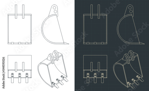 Excavator bucket drawings