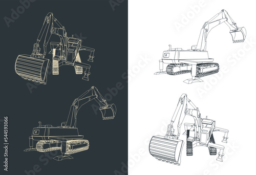 Excavator illustrations