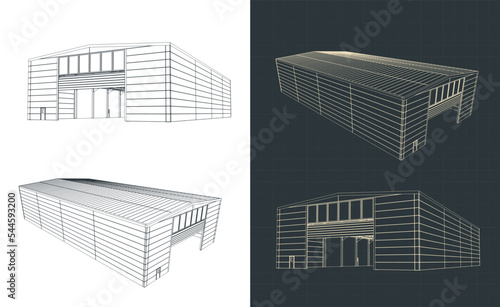 Industrial hall building drawings