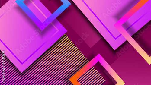 Abstract orange pink and purple gradient background with square shapes