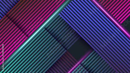 Abstract 3d futuristic line light background with 3d overlap layers. Vector abstract graphic design banner pattern presentation background wallpaper web template.