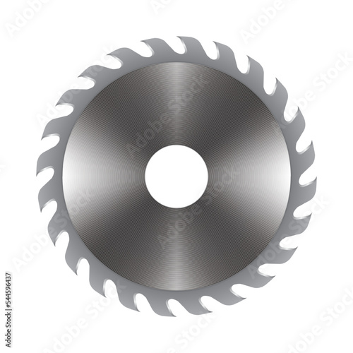 Metal Round Saw Blade Realistic Vector Illustration