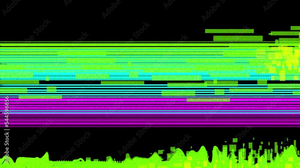 Glitch effect animation on a black screen. 4K video interference ...