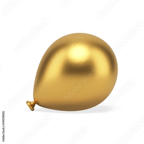Golden glossy balloon premium aero design decorative element realistic 3d icon