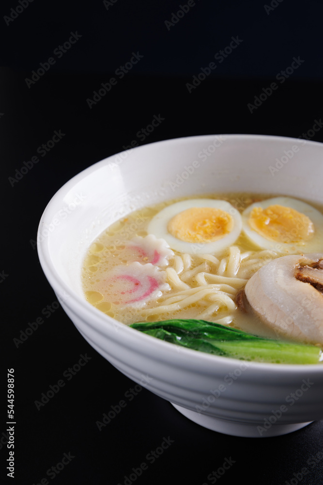 Ramen Japanese noodle isolated in black background Ramen Japanese noodle isolated in black background