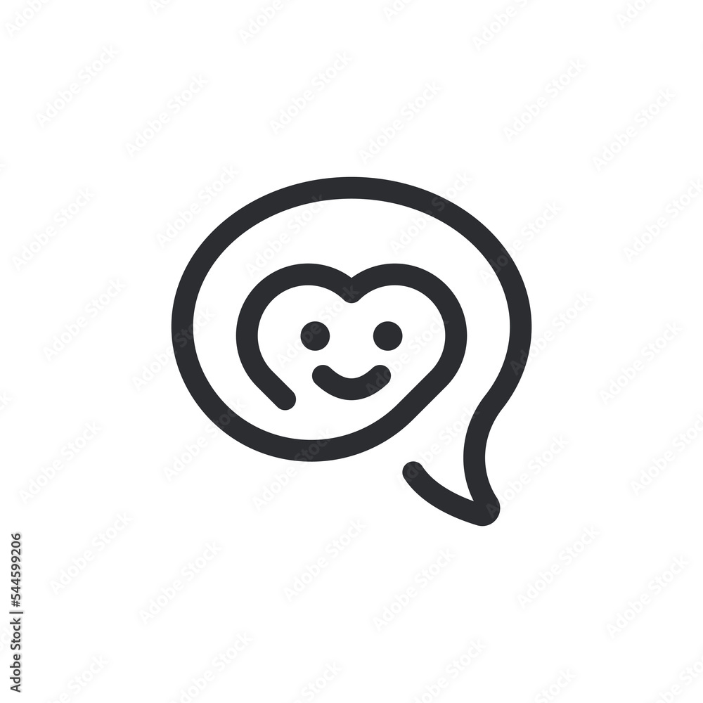 Bubble chat speech smile happiness logo icon design vector illustration Bubble chat speech smile happiness logo icon design vector illustration