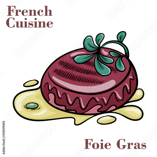 Traditional french foie gras on white background.