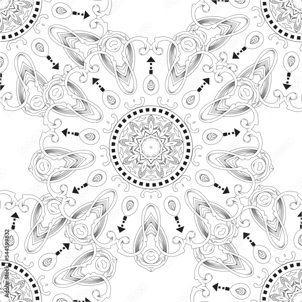 Decorative Relaxing Mandala Adult Colouring Book Page Mehndi Flower decorative-relaxing-mandala-adult-colouring-book-page-mehndi-flower