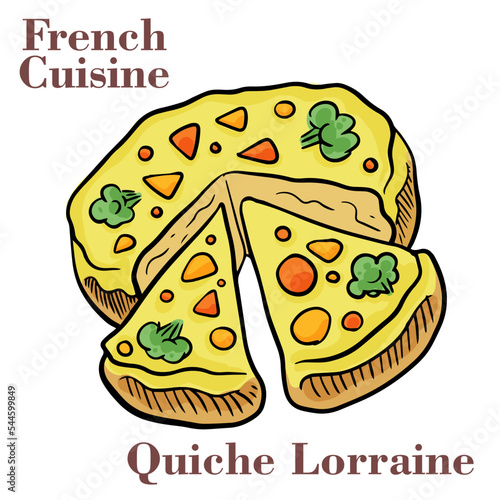 Traditional french pie with bacon and cheese - quiche lorraine.