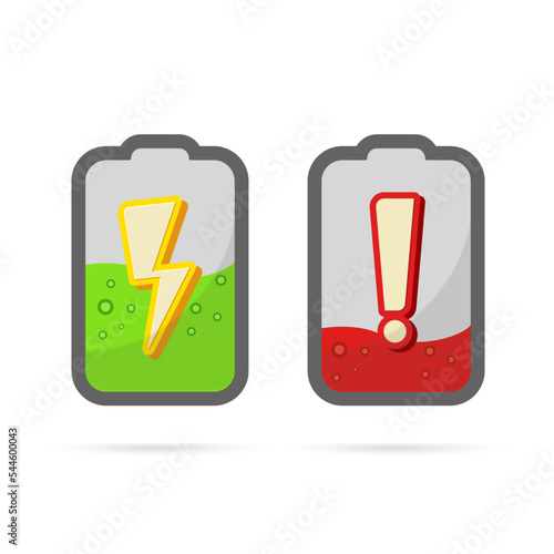 Charge battery presentation, charging presentation, electric battery icon.