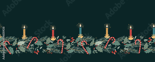 Cute hand drawn christmas candles with glow and snowflakes, great for banners, wallpapers - vector design