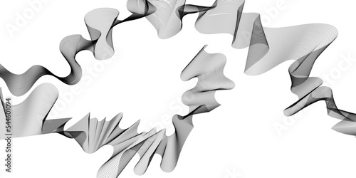 Abstract futuristic background - hair lines, waves, overflow in free movement. Vector illustration