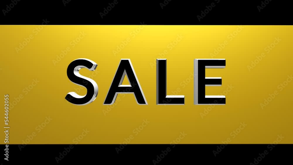 SALE - Animation promoting the sale, on a yellow background, 3d, 4k SALE - Animation promoting the sale, on a yellow background, 3d, 4k
