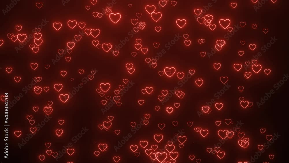 Neon Glowing Love Heart Moving. Romantic Heart Animation Background.  Valentine And Weeding Party Background, Romantic Background Concept, Hearts  Flying On Screen Stock Video | Adobe Stock