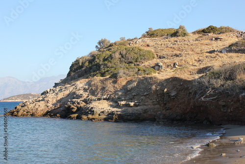 View of the sea coast of the island of Cyprus in Greece