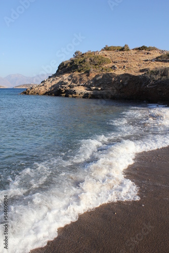 View of the sea coast of the island of Cyprus in Greece