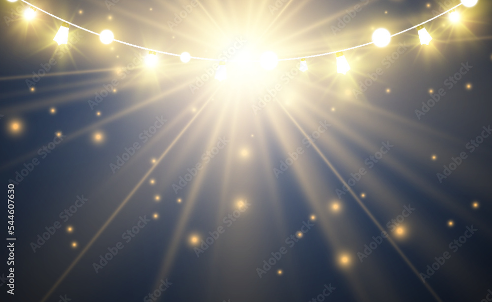 Christmas bright, beautiful lights, design elements. Glowing lights for design of Xmas greeting cards. Garlands, light Christmas decorations. Christmas bright, beautiful lights, design elements. Glowing lights for design of Xmas greeting cards. Garlands, light Christmas decorations.
