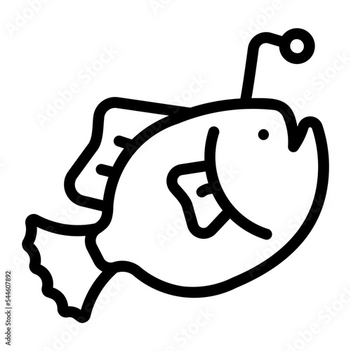 anglerfish line icon photo