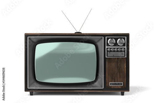 Retro television set isolated on white background - 3D illustration