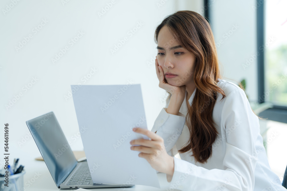 Businesswoman showing frustration, stress, regret. Businesswoman showing frustration, stress, regret.