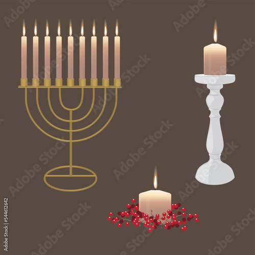 キャンドルとキャンドルホルダー３種類セット