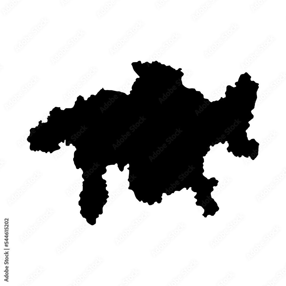 Grisons map, Cantons of Switzerland. Vector illustration.