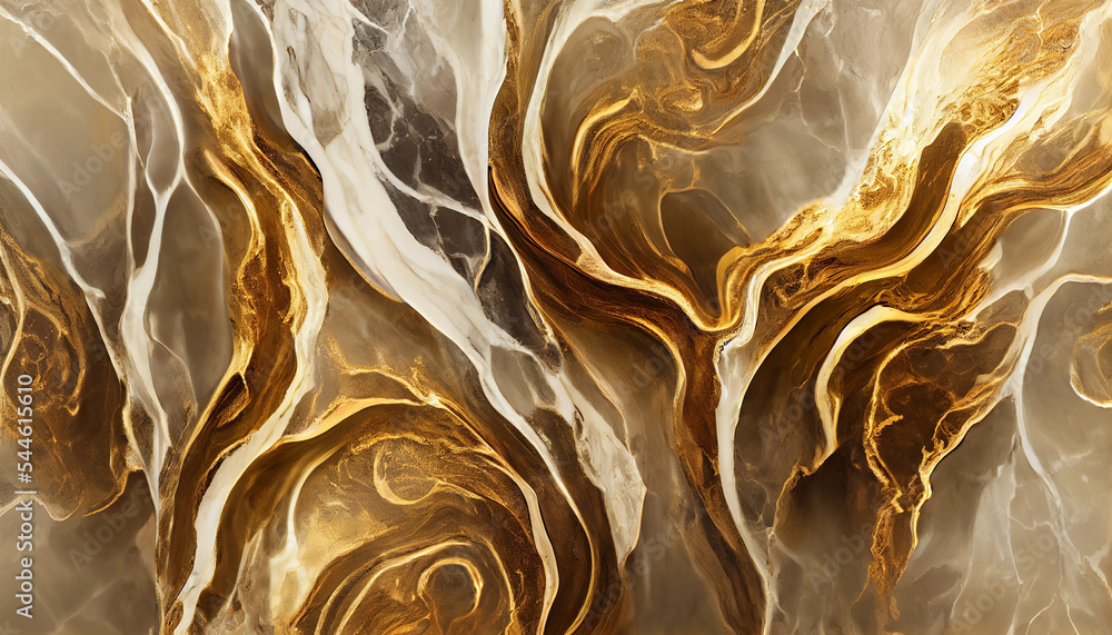 Abstract backdrop wallpaper of detailed marble with gold veins Stock