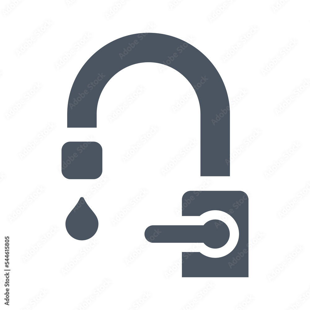 Water tap icon. The silhouette of a crane. Flat illustration Water tap icon. The silhouette of a crane. Flat illustration