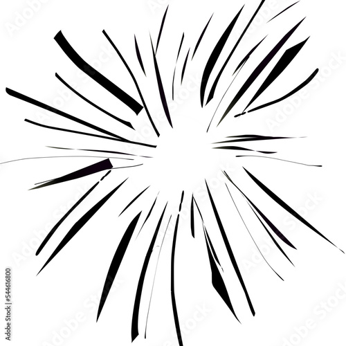 Abstract comic book flash explosion radial lines on transparent background. Vector illustration superhero design. Bright black light strip burst. Flash ray blast glow. Speed lines Manga frame. Anime