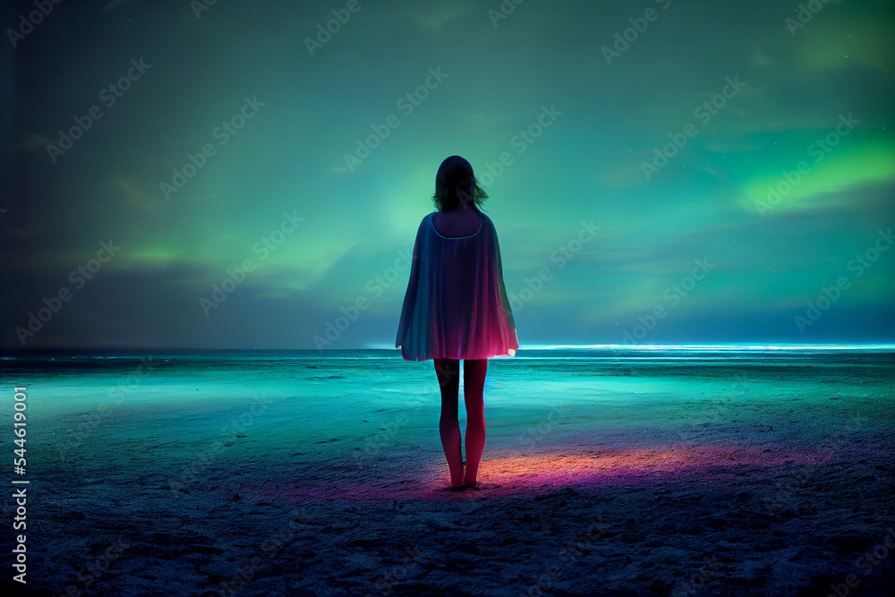 Alone On The Beach At Night