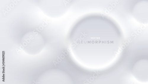 Foto Neumorphic bright design with round shapes