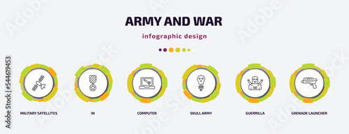 Foto army and war infographic template with icons and 6 step or option