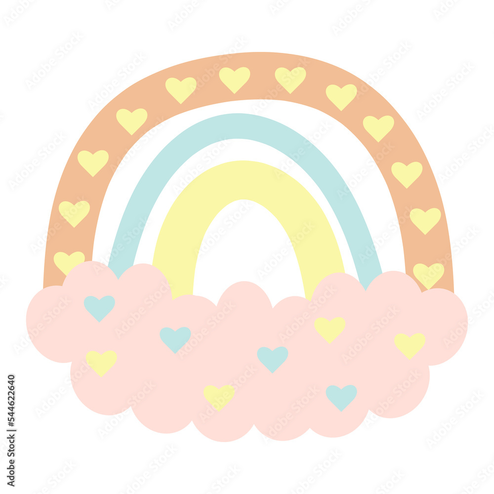 Pastel boho rainbow. Scandinavian print for baby shower, nursery, playroom, birthday, children's party and other. Pastel boho rainbow. Scandinavian print for baby shower, nursery, playroom, birthday, children's party and other.