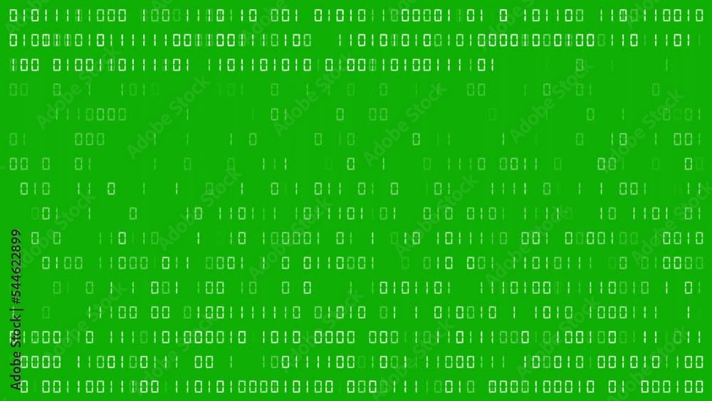 Binary code process motion graphics with green screen background Binary code process motion graphics with green screen background