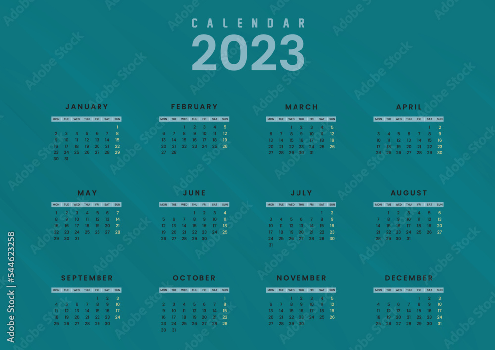 2023 New Year Calendar Design With Vector Illustration Stock  2023-new-year-calendar-design-with-vector-illustration-stock