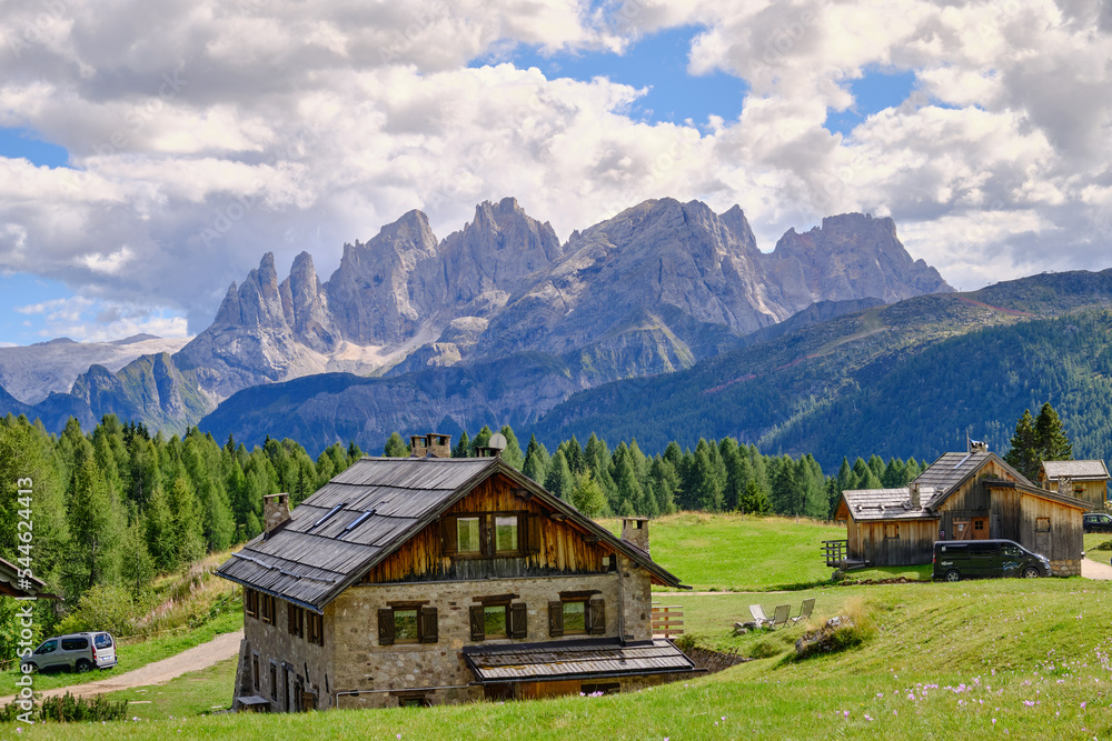 View of Fuciade Valley in the Dolomites