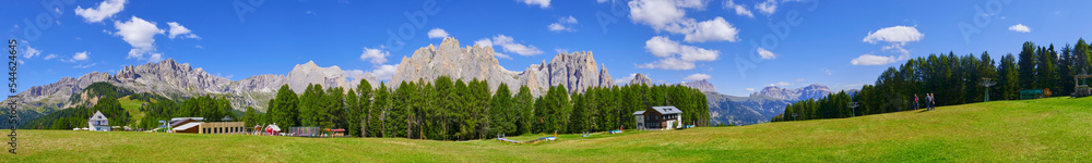 Panoramas of the Alpe Ciampedie, Vigo di Fassa, Val di Fassa, Trento, Trentino Alto Adige, Italy