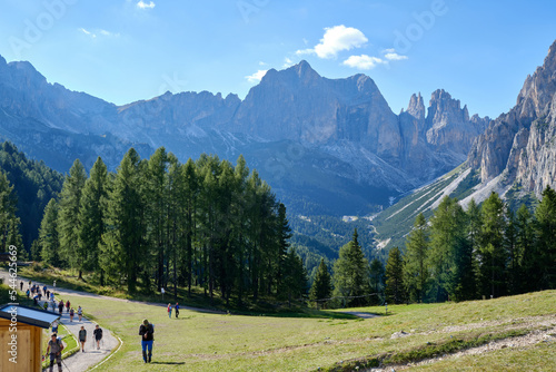 Panoramas of the Alpe Ciampedie, Vigo di Fassa, Val di Fassa, Trento, Trentino Alto Adige, Italy photo